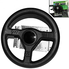 Steering wheel for optical use, you will have to use the electronic from your Expansion Module #2...