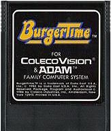 BurgerTime Cartridge, Front © ColecoVision.dk