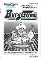 BurgerTime Manual, Front © ColecoVision.dk