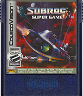 Subroc Super Game Cartridge, Front  ColecoVision.dk